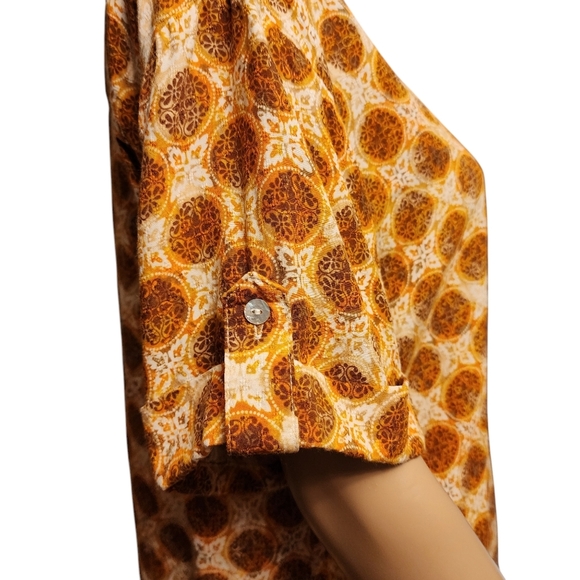 Jane + Dalancey Short Sleeve Retro Style Casual Button Down Shirt Size M - Picture 5 of 12